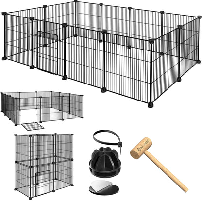 KESSER® Freigehege Gittergehege für Kaninchen aus Metallgitter XXL inkl. Tür Kleintiergehege Meerschweinchen Gehege Freilauf, Kleintierkäfig Laufgitter Hasenstall für Innen - draußen