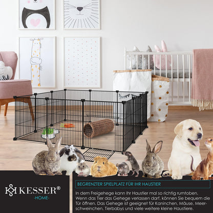 KESSER® Freigehege Gittergehege für Kaninchen aus Metallgitter XXL inkl. Tür Kleintiergehege Meerschweinchen Gehege Freilauf, Kleintierkäfig Laufgitter Hasenstall für Innen - draußen